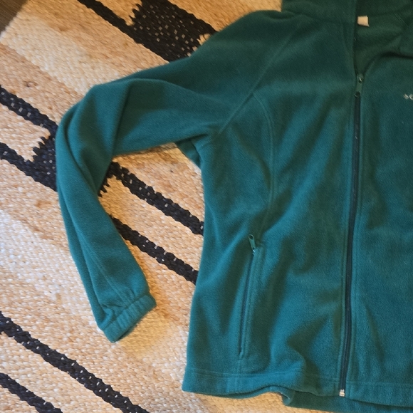 Columbia Green Full-Zip Fleece Jacket, XL Womens, Logo, GUC, Outdoor Chic - Picture 6 of 12